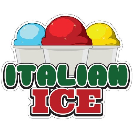 SIGNMISSION Italian Ice Decal Concession Stand Food Truck Sticker, 8" x 4.5", D-DC-8 Italian Ice19 D-DC-8 Italian Ice19